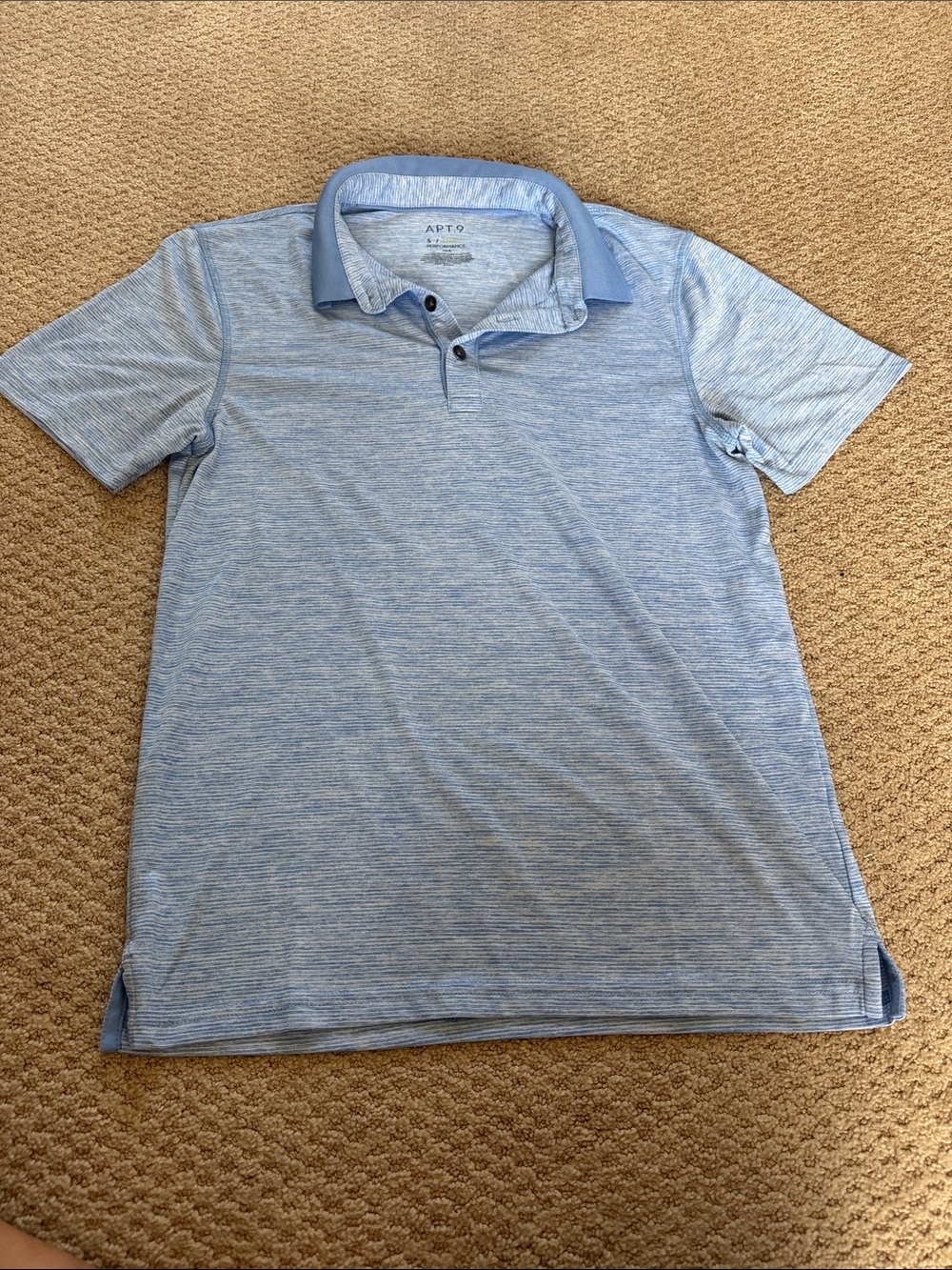 Apt. 9 Sky Blue Heather Polo with Contrast Collar - Men's